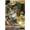 Image 1 : BOX OF BRASS & SILVER PLATE