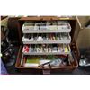 Image 1 : BROWN TACKLE BOX WITH CONTENTS