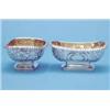Image 1 : A pair of Victorian silver salts, of rounded rectangular form, with embossed and chased floral de...