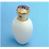 Image 1 : A Victorian 18ct gold mounted opaline glass scent bottle, with enamelled monogram, 3 ins....