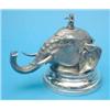 Image 1 : A plated inkwell modelled as the head on an Indian elephant, with monkey finial, 6.5 ins....