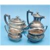 Image 1 : A four piece plated tea set, of demi fluted rectangular form....