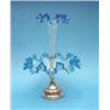 Image 1 : A WMF plated centre piece, with blue tinted frilled glass bowl and central epergne, 15.5 ins....