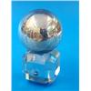 Image 1 : A Scottish silver ball paperweight, on glass stand Glasgow 1894, diameter 3 ins....