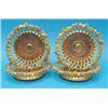 Image 1 : A set of four Elkington & Co gold plated wine coasters, of circular basket form with vineous bord...