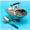 Image 1 : A Hukin and Heath plated sugar basket and scoop, with aesthetic engraving and wooden bar handle....