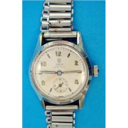 A gentlemans steel Tudor Oyster wrist watch with subsidiary seconds....
