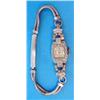 Image 1 : A ladys diamond set platinum cocktail watch with 9ct white gold snakelink bracelet....