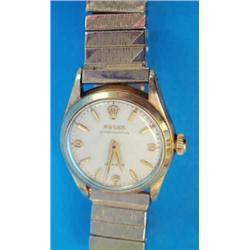 A gentlemans gold Rolex Oyster Perpetual Precision wrist watch, with baton/Arabic numerals, no.18...