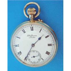 A J.W Benson 9ct gold keyless pocket watch with 'Ludgate' movement...