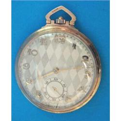 A Swiss 9ct gold dress watch with chequered Arabic dial....