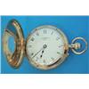 Image 1 : An 18ct gold keyless half hunter fob watch with dial and movement signed Clerke, Royal Exchange,...