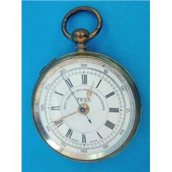 A brass cased Tell 'Bent Centre Seconds Chronograph' pocket watch....