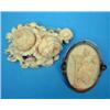 Image 1 : A Victorian ivory brooch, carved with a spray of roses and foliage, together with a simulated ivo...
