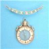 Image 1 : A Victorian 9ct gold crescent brooch, set turquoises and seed pearls, together with a 9ct gold mo...