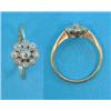 Image 1 : An 18ct gold 9-stone diamond set flowerhead cluster ring...