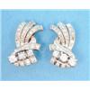 Image 1 : A pair of Art Deco design white gold all diamond set earclips, of stylised tassel design...