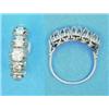 Image 1 : A 5-stone diamond ring, claw-set in white metal...