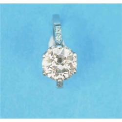 A platinum set solitaire diamond ring, the old brilliant cut stone approximately 1.4cts...