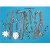 Image 1 : A 9ct gold fancy link albertina, 23.4grms, 2 silver alberts and a plated silver watch chain...