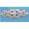 Image 1 : A 1930's platinum diamond set plaque brooch, of openwork geometric design...