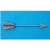 Image 1 : An Art Deco arrow shaped jabot pin, set diamonds and calibre cut rubies, 1.75ins...