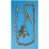 Image 1 : A 15ct gold albert, with 18ct gold T-bar and a fob seal...
