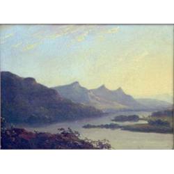 James Arthur O'Connor (1792-1841) Oil on wooden panel, Lower Lake Killarney Signed, 6.75 x 9.25 i...