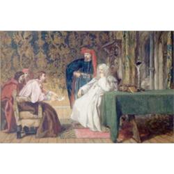 Sir John Gilbert (1817-1897) Watercolour, "The Consultation between the Archbishop of York and Ba...