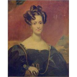 Attributed to Sir George Hayter (1792-1871) Oil on canvas, Portrait of Elizabeth Grant, half leng...