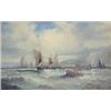 Image 1 : William Thornley (19th/20th C) Oil on canvas, Fishing boats off the coast, Signed, 10 x 16 ins....
