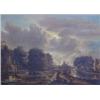 Image 1 : Circle of Aert Van Der Neer (1603-1677) Dutch Oil on wooden panel, A moonlit landscape, Bears mon...