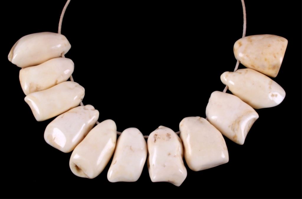 Alaskan Eskimo Walrus Ivory Hunter Trophy Necklace