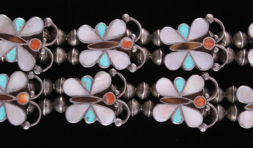 Navajo Butterfly Squash Blossom Necklace Set