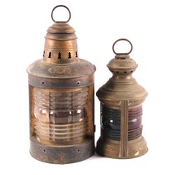 Antique Brass Triplex & Bi-Color Ships Lanterns