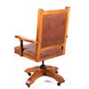 Image 5 : Rustic Wood & Leather Office Swivel Chair
