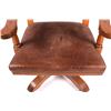 Image 7 : Rustic Wood & Leather Office Swivel Chair