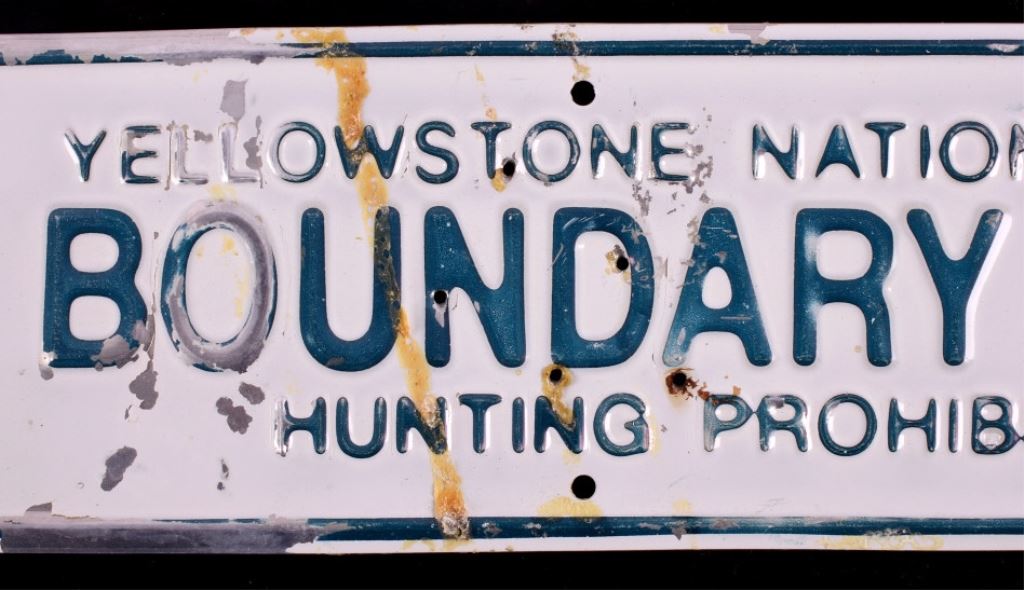 Yellowstone National Park Boundary Line Sign