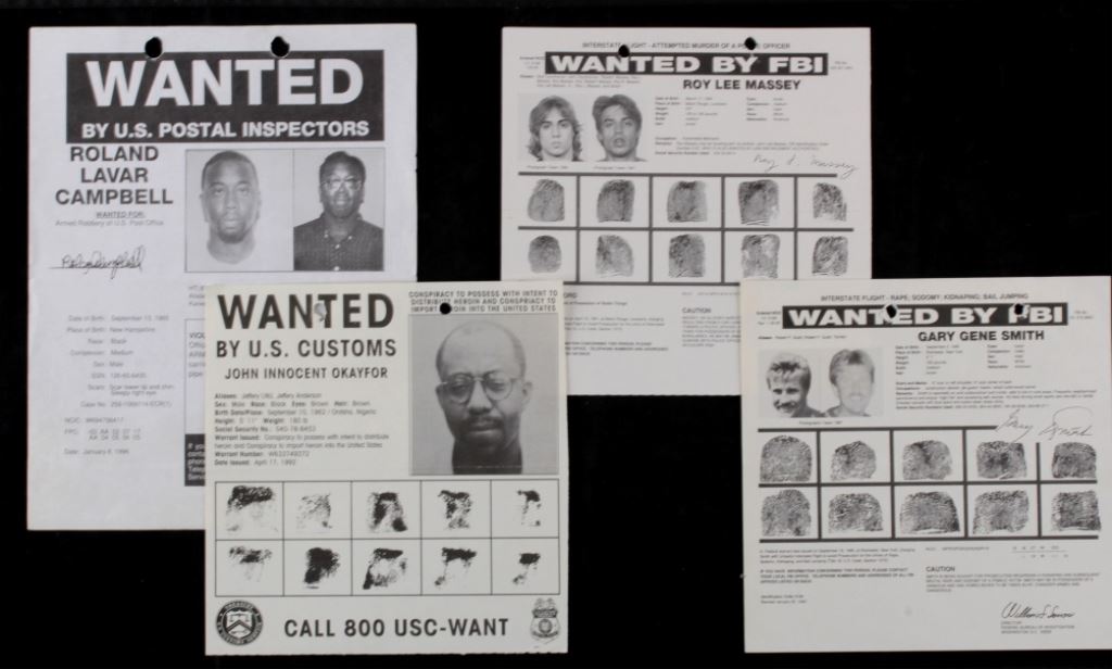 Vintage FBI Wanted Poster Collection (4)