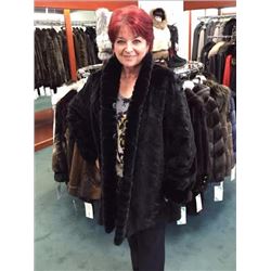 Beautiful Sheared Mink, Fox, and Lamb Leather Fur Coat by David Green