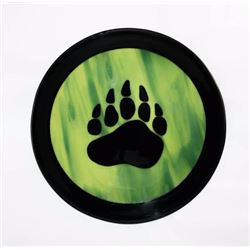 13-Inch Art Glass Plate - Bear Paw Design
