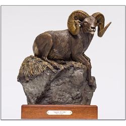 “Against All Odds” Rocky Mountain Bighorn Sheep Bronze Sculpture by Rick Taylor