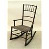 Image 1 : FINE VICTORIAN PAINTED AND GILT DECORATED FAUX BAMBOO ROCKER, American. 19th Century. The backr...