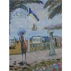 RAMON DILLEY (French. Born 1933), "Plage Du Carlton". Signed Dilley and dated 82 l/l. Also sign...