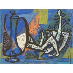 BYRON BROWNE (American. 1907-1961), "Abstract Shapes". Signed Byron Browne and dated 1940 l/c.<...