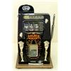Image 1 : TWENTY-FIVE CENT SLOT MACHINE, The parcel gilt face painted with "Golden Nugget", oak side pane...