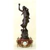 Image 1 : FINE PATINATED, GILT BRONZE AND MARBLE FIGURAL CLOCK, French. 19th Century. The rectangular low...