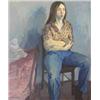 Image 1 : RAFAEL SOYER (American. 1899-1987), "Blake in Blue Jeans". Signed Raphael Soyer l/l. Also title...