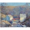 Image 1 : JOHN E. BERNINGER (American. 20th Century), "Two Houses Near Railroad Yards in the Valley". Sig...