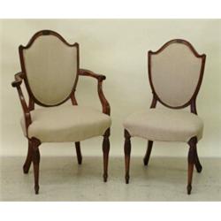 VERY FINE SET OF TWELVE GEORGE III SATINWOOD DINING CHAIRS, English. Circa 1815. Comprising: tw...